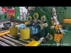 Horizontal pipe coil wrapping machine